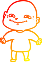 caloroso gradiente linha desenhando do uma desenho animado nervoso homem png