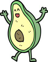 karikaturgekritzel, das avocado tanzt png