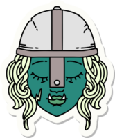 sticker van een orc vechter karakter gezicht png