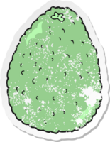 retro distressed sticker of a cartoon avocado png