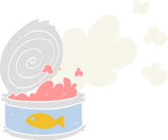 boîte de poisson malodorante de dessin animé de style plat couleur png