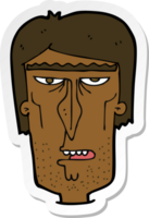 sticker van een cartoon boos gezicht png