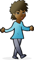 cartoon woman shrugging shoulders png