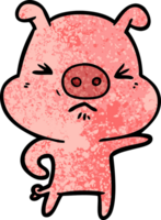 dessin animé cochon en colère png