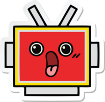 sticker of a cute cartoon robot head png