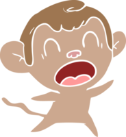 shouting flat color style cartoon monkey png