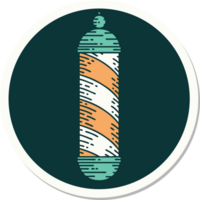 sticker of tattoo in traditional style of a barbers pole png