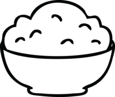 line drawing quirky cartoon bowl of mash png