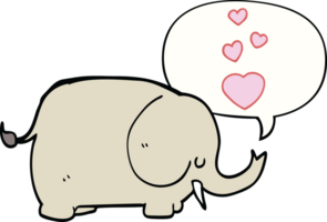 süß Karikatur Elefant mit Liebe Herzen mit Rede Blase png