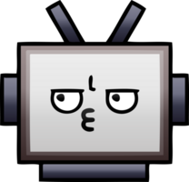 gradient shaded cartoon of a robot head png