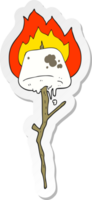 adesivo de um marshmallow torrado de desenho animado png