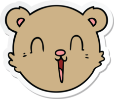 pegatina de una linda cara de oso de peluche de dibujos animados png