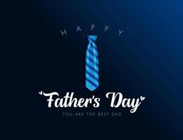 Happy Father's Day creative postcard, minimalist style with 3D necktie vector