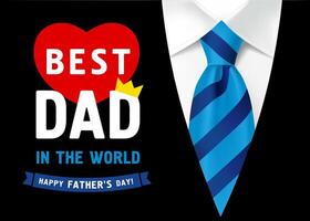 Father's day black and blue colored postcard. Happy Father's Day creative congrats. vector