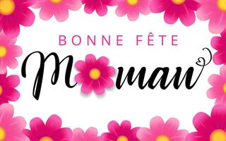 Happy Mother's Day French greeting card vector