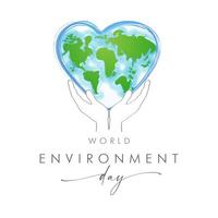 World Environment Day greeting banner. Social media timeline story concept. Earth creative logo vector