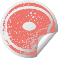 ícone de ilustração de adesivo angustiado gráfico de donut mordido png