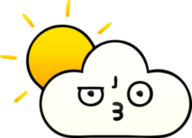 lutning skuggad tecknad serie av en solsken och moln png