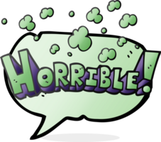 hand drawn speech bubble cartoon word horrible png