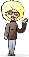 Cartoon-Frau winkt png