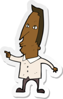 sticker of a cartoon pointing man png