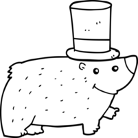 oso de dibujos animados con sombrero de copa png