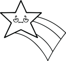 line drawing cartoon of a shooting rainbow star png