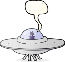Hand gezeichnet Rede Blase Karikatur UFO png