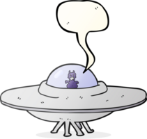 hand drawn speech bubble cartoon UFO png