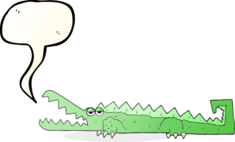 hand drawn speech bubble cartoon crocodile png