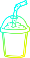 du froid pente ligne dessin de une glacé smoothie png