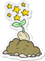 sticker of a cartoon sprouting seed png