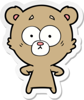 autocollant en détresse d'un ours de dessin animé png