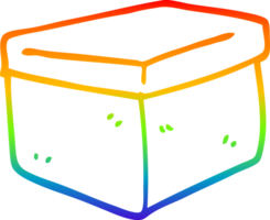 rainbow gradient line drawing of a cartoon filing box png