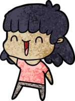 cartoon happy girl png