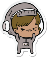 sticker of a cartoon astronaut woman png