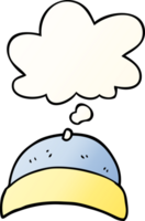 cartoon hat with thought bubble in smooth gradient style png