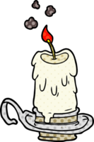 cartone animato vecchio spaventoso candela nel porta candele png