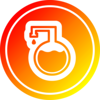 chemical vial circular icon with warm gradient finish png