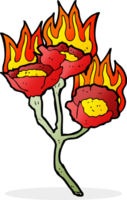 fleurs brûlantes de dessin animé png