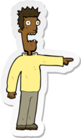 sticker van een cartoon doodsbange man png