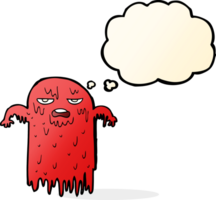 cartoon spooky ghost with thought bubble png