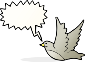 Cartoon fliegender Vogel mit Sprechblase png