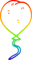 rainbow gradient line drawing of a cartoon balloon png