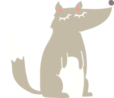 lobo de desenho animado de estilo de cor plana png