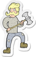 sticker of a cartoon man with axe png