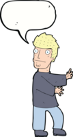 cartoon nervous man with speech bubble png