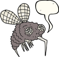 hand drawn speech bubble cartoon fly png