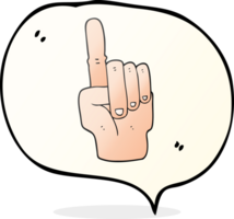 main tiré discours bulle dessin animé montrer du doigt main png