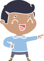 flat color style cartoon laughing man pointing png